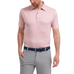 FootJoy Leaping Dolphins Print Lisle Golf Shirt 88352 -Golf Clothing Sales Shop FJ 88352 02