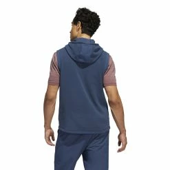 Adidas Hooded Full Zip Golf Vest HF6565 -Golf Clothing Sales Shop HF6565 5 APPAREL OnModel BackView white