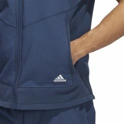 Adidas Hooded Full Zip Golf Vest HF6565 -Golf Clothing Sales Shop HF6565 9 APPAREL OnModel DetailView2 white