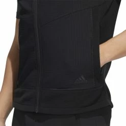 Adidas Hooded Full Zip Golf Vest HF6566 9 Adidas Hooded Full Zip Golf Vest HF6566 -Golf Clothing Sales Shop HF6566 9 APPAREL OnModel DetailView2 white