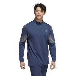 Adidas Statement COLD.RDY Long Sleeve Golf Polo Shirt HF6582 -Golf Clothing Sales Shop HF6582 6 APPAREL OnModel WalkingView white